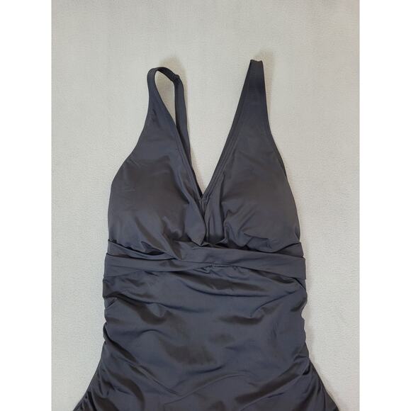 HEYTALALA Womens One Piece Swimsuit Tummy Control Push Up V Neck Tie Back Medium - Picture 4 of 9